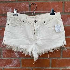 We the Free cut off white shorts